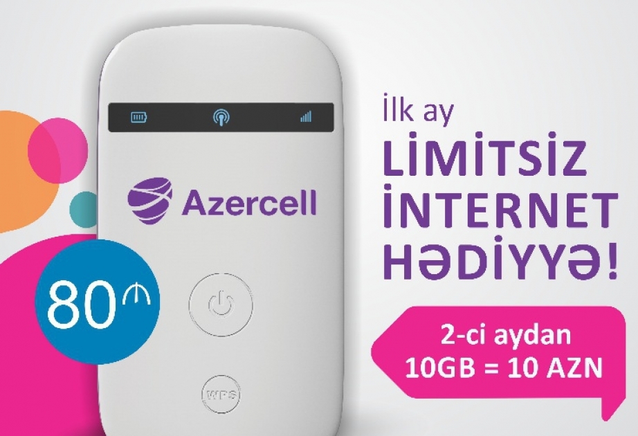 Azercell предлагает обладателям устройства 4G MiFi безлимитный интернет-пакет
