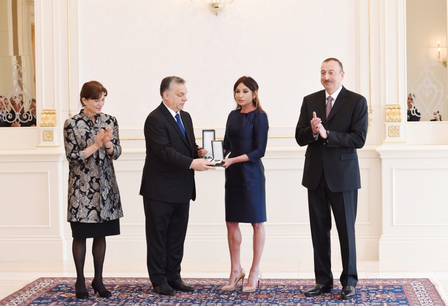 Azerbaijani first lady Mehriban Aliyeva awarded high order of Hungary VIDEO
