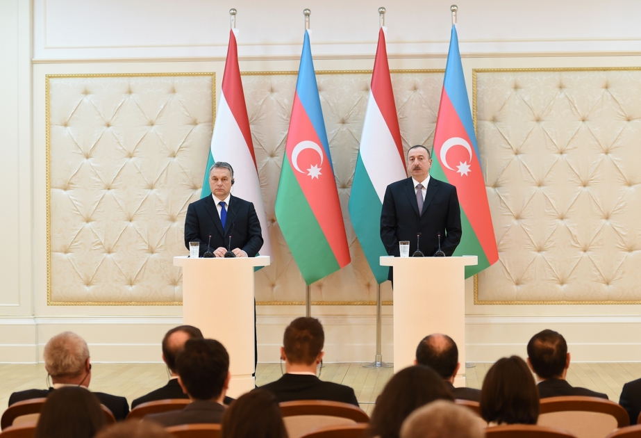 President Ilham Aliyev, Hungarian Prime Minister Viktor Orban made press statements VIDEO