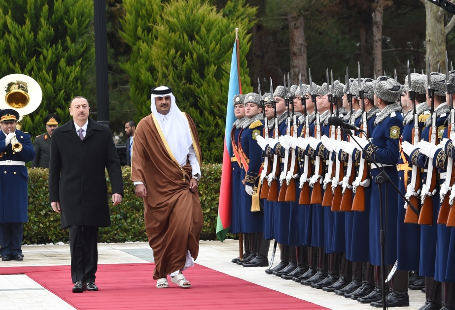 Official welcoming ceremony was held for the Emir of the State of Qatar VIDEO