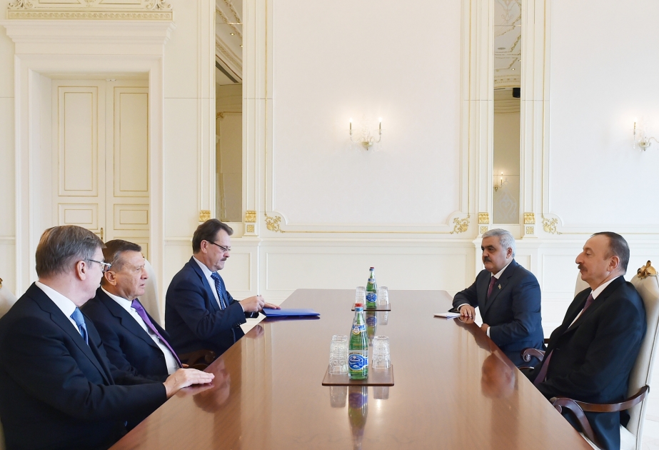 伊利哈姆•阿利耶夫总统接见俄罗斯天然气工业股份公司董事长