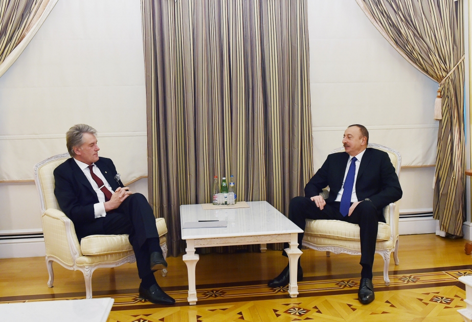 President Ilham Aliyev received former Ukrainian President Viktor Yushchenko VIDEO