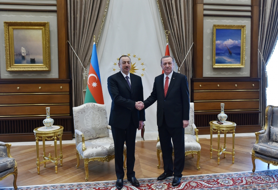 President Ilham Aliyev and Turkish President Recep Tayyip Erdogan met in private VIDEO