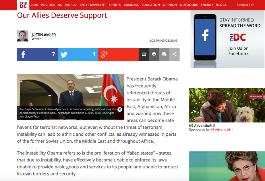 The Daily Caller: “Our allies deserve support”