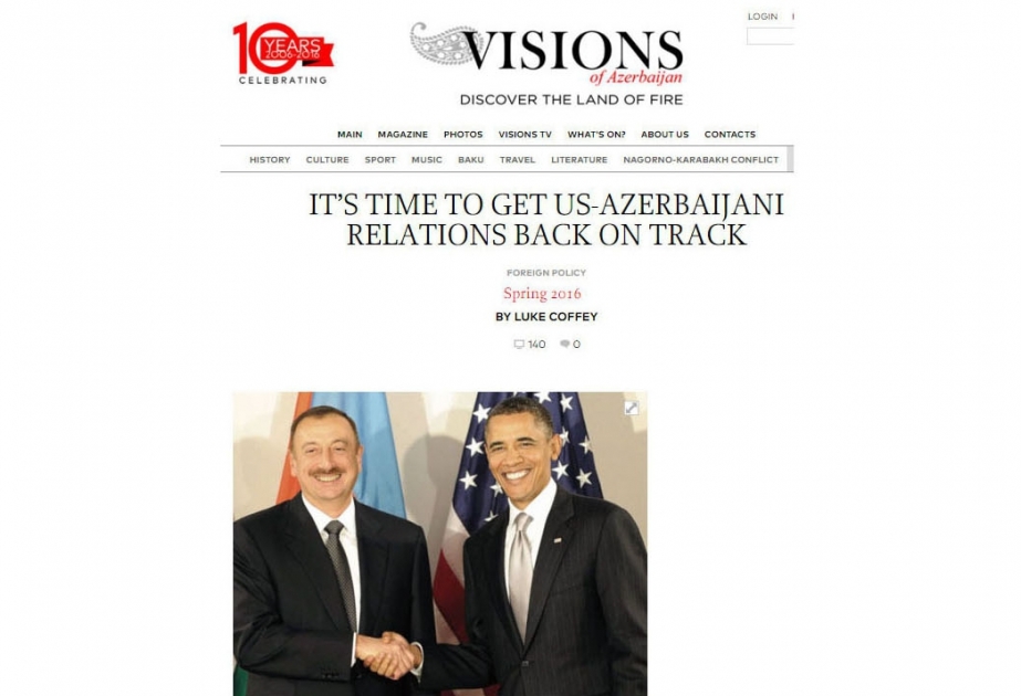 “Visions of Azerbaijan”: ABŞ-Azərbaycan münasibətlərini yenidən qaydasına qoymağın vaxtıdır