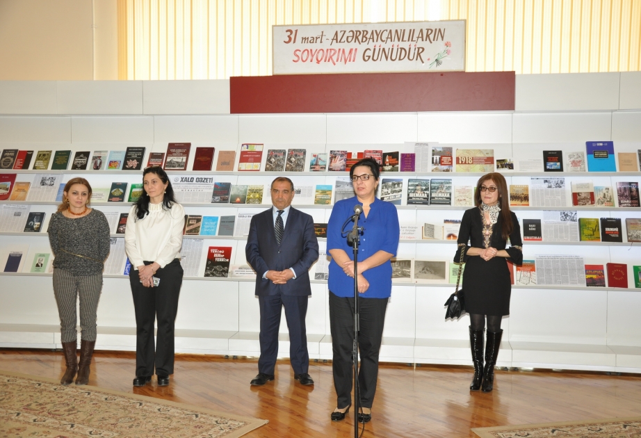 Milli Kitabxanada soyqırımı qurbanlarından bəhs edən kitablar sərgilənib