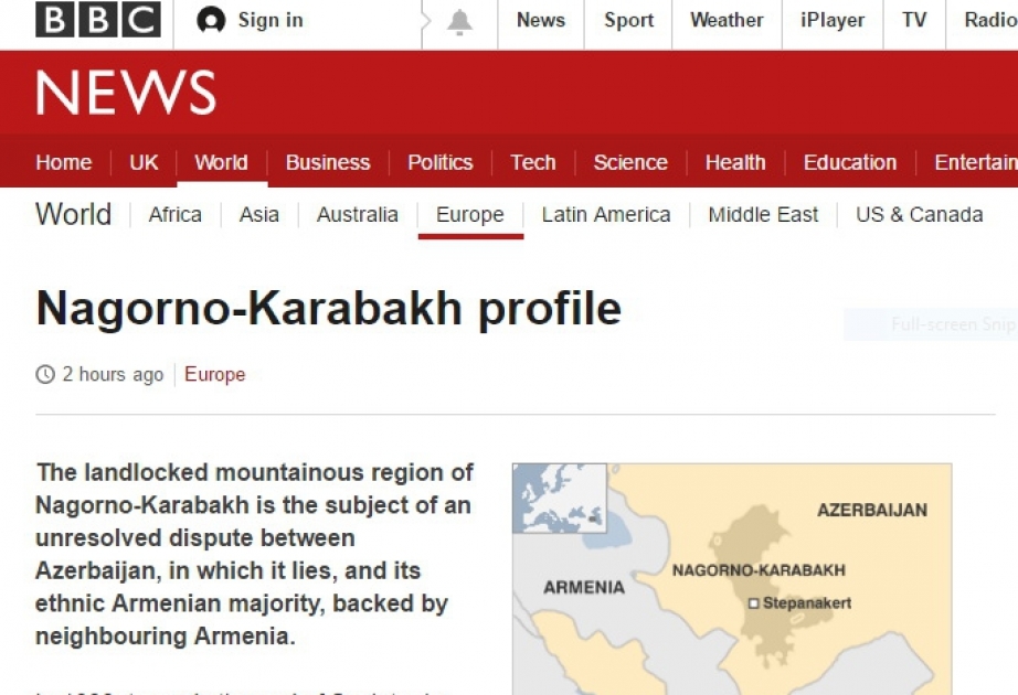 The Independent : Dağlıq Qarabağ Azərbaycanın tarixi ərazisidir