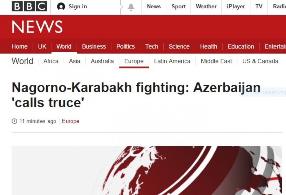 “BBC” cəbhə bölgəsindəki son hadisələrlə bağlı Azərbaycan Müdafiə Nazirliyinin açıqlamasını şərh edib