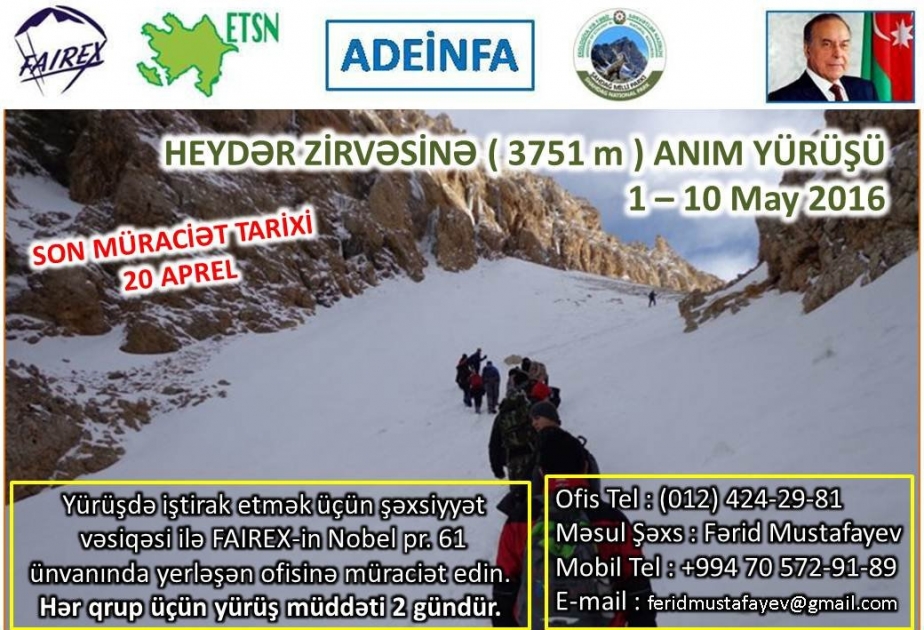 “Heydər zirvəsi”nə yürüş üçün qeydiyyat başlayıb
