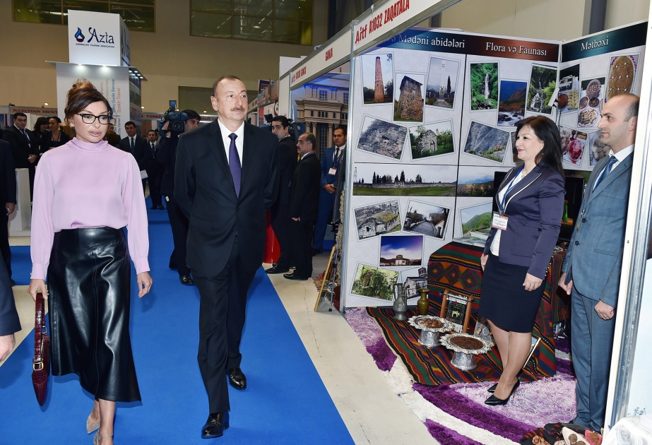 Präsident Ilham Aliyev besucht die XV. Internationale Tourismus- und Reisemesse „AITF-2016“ VIDEO