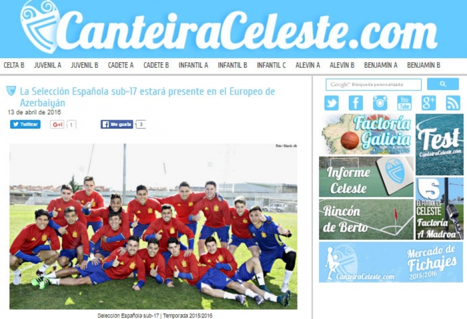 İspaniyanın U-17 futbol millisi Azərbaycandakı Avropa Çempionatına hazırlaşır