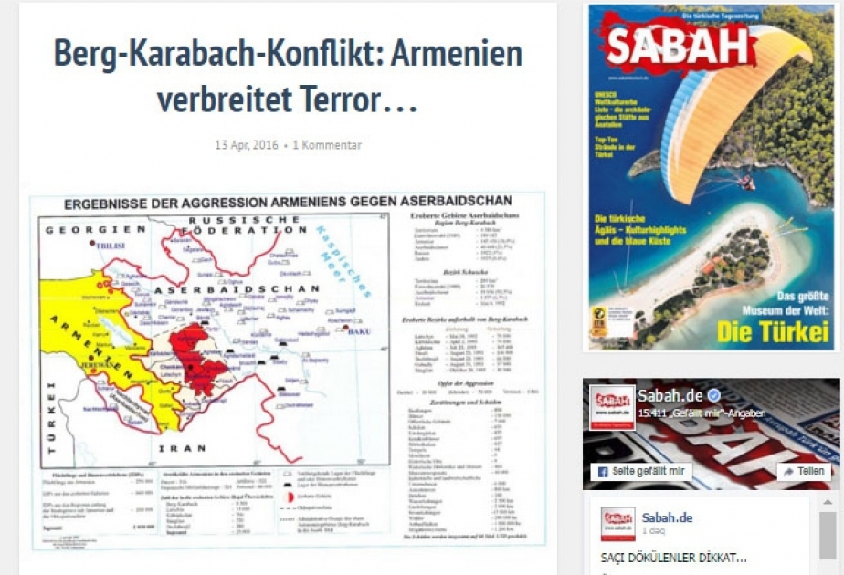 Deutschsprachige Leser türkischer Zeitung "Sabah" werden über Berg-Karabach-Konflikt informiert