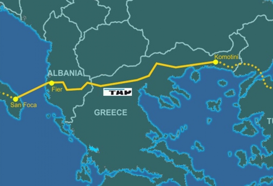 用于TAP管道建设的管道被送到阿尔巴尼亚