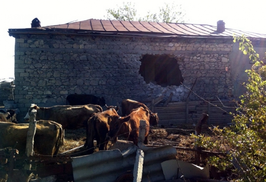 Defense Ministry releases photos of house destroyed by Armenian shelling