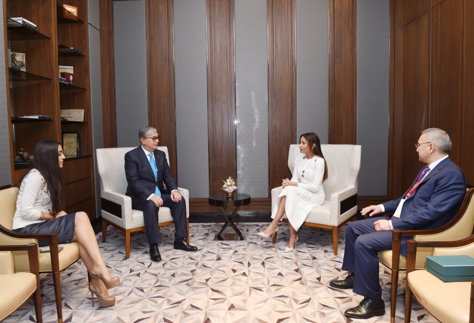 Azərbaycanın birinci xanımı Mehriban Əliyeva Qazaxıstan parlamenti Senatının sədri ilə görüşüb