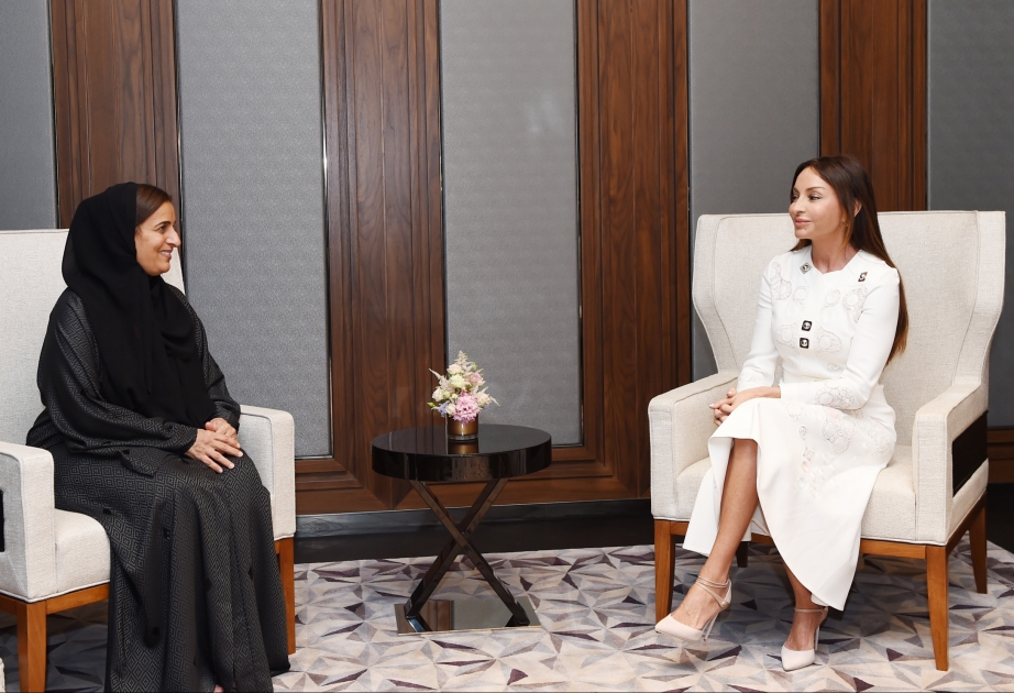 Azerbaijan`s first lady meets with UAE Minister of State for Tolerance
