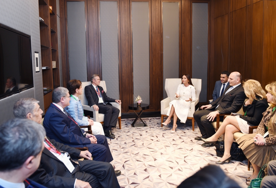 سيدة أذربيجان الأولى تلتقي برئيس الرابطة الفرنسية لأصدقاء أذربيجان