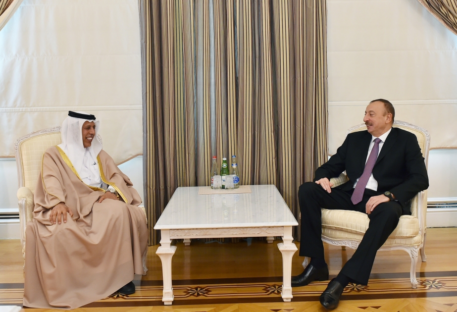 Президент Азербайджана Ильхам Алиев принял заместителя премьер-министра Государства Катар ВИДЕО
