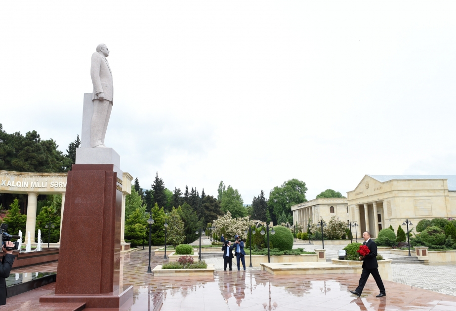 President Ilham Aliyev arrived in Aghsu district for a visit VIDEO