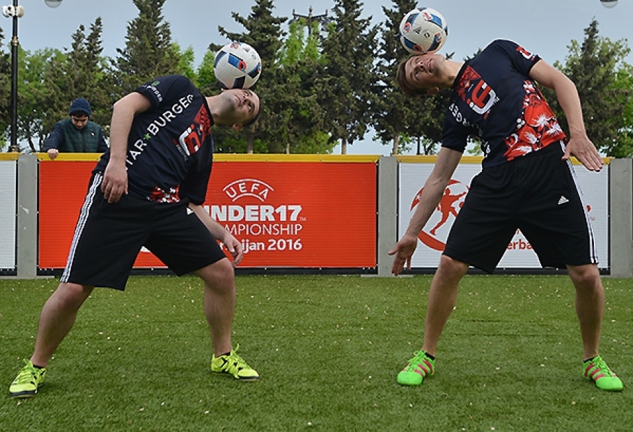 17 yaşadək futbolçular arasında keçiriləcək Avropa çempionatının təbliğatı davam edir VİDEO
