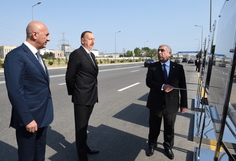 President Ilham Aliyev reviewed newly reconstructed Mikayil Aliyev Street in Nizami district VIDEO