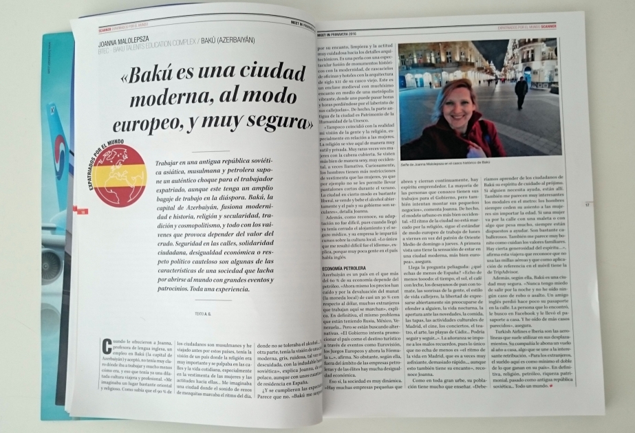 İspaniyanın məşhur səyahət və turizm jurnalında Azərbaycan haqqında məqalə dərc olunub