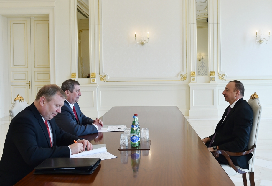 Aserbaidschans Präsident Ilham Aliyev empfangt stellvertretenden weißrussischen Premierminister VIDEO