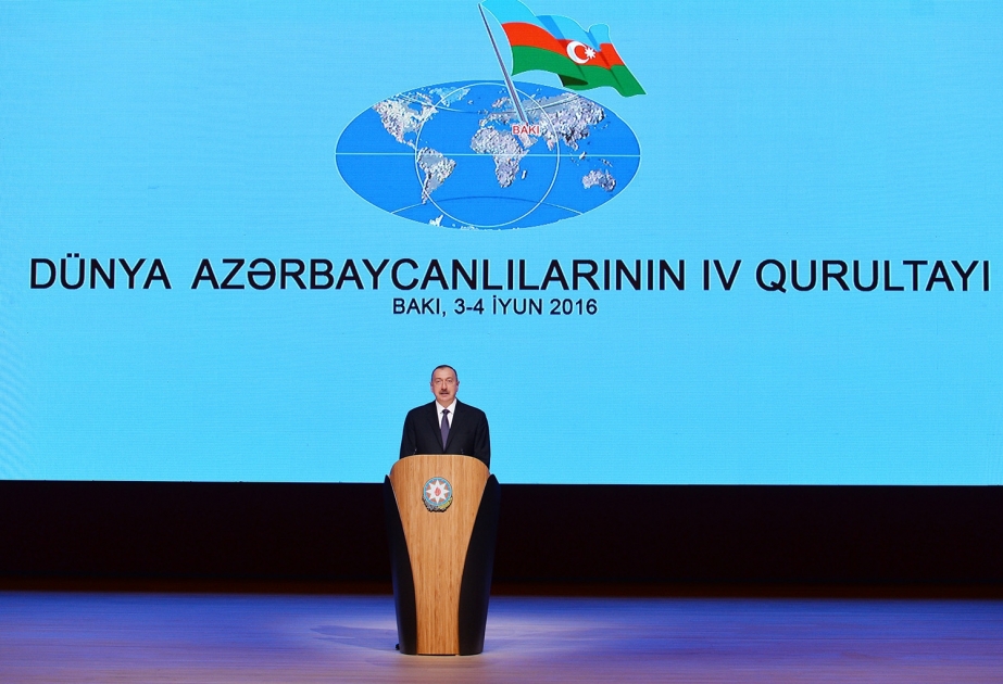 بدء المؤتمر الرابع لأذربيجانيي العالم بحضور رئيس الجمهورية