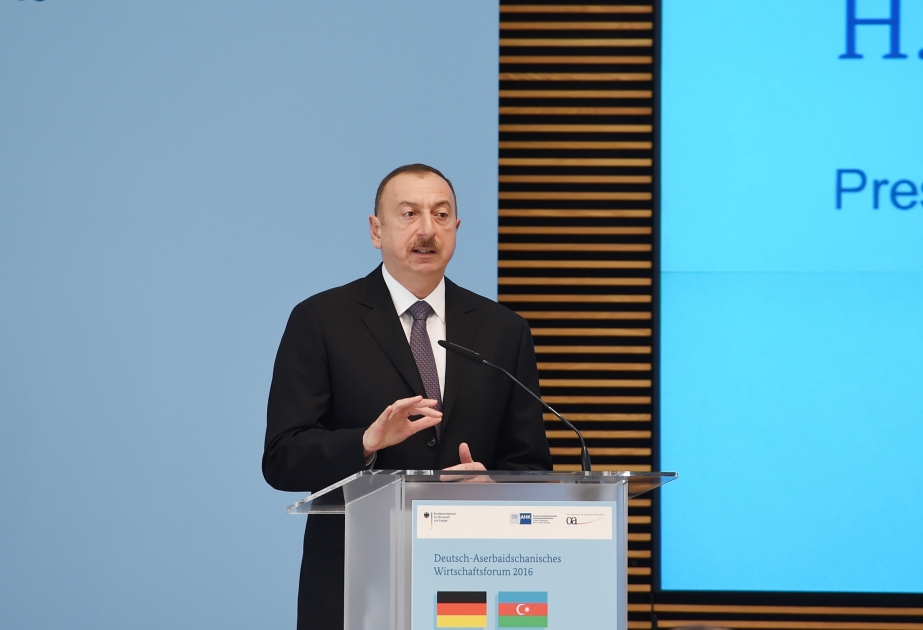 伊利哈姆•阿利耶夫出席阿塞拜疆-德国经济论坛