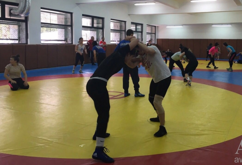 Azerbaijani female wrestlers embark on training camp in Ukraine