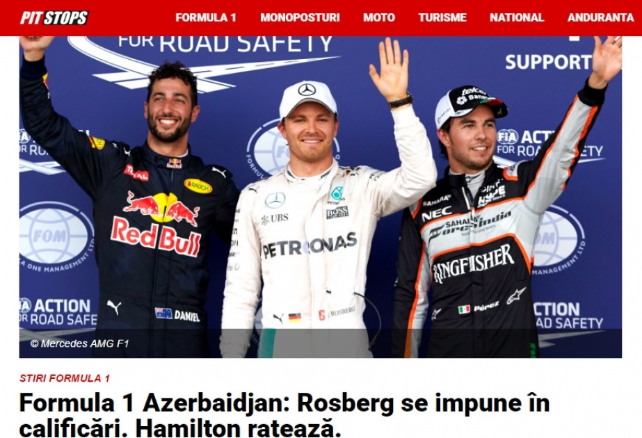 Rumıniya mətbuatı: Bakıda keçirilən Formula-1 Avropa Qran-Prisi böyük uğurdur
