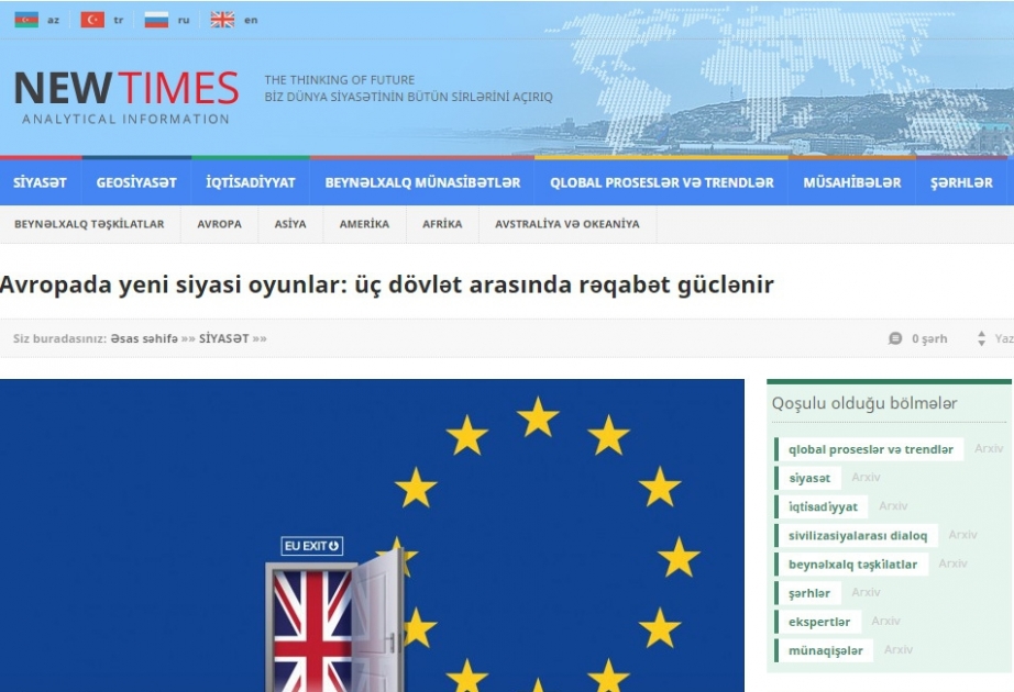 Avropada yeni siyasi oyunlar: üç dövlət arasında rəqabət güclənir