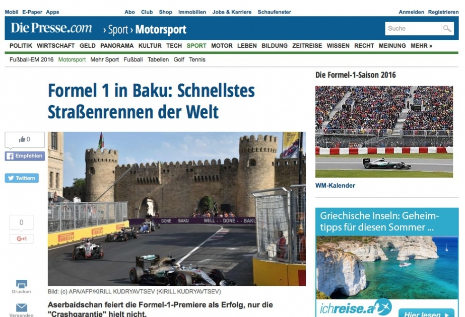 “Die Presse” qəzeti: “Əhsən sənə, Bakı!”