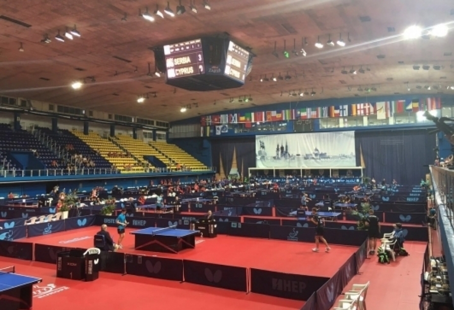 阿塞拜疆乒乓球队在欧洲锦标赛上获得铜牌