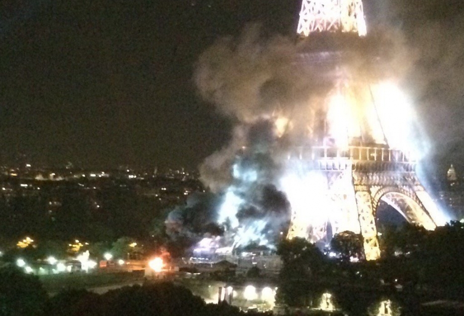 Parisdə Eyfel qülləsi yaxınlığında yanğın baş verib VİDEO