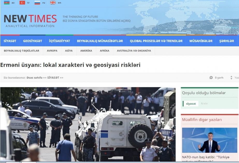 Erməni üsyanı: lokal xarakteri və geosiyasi riskləri