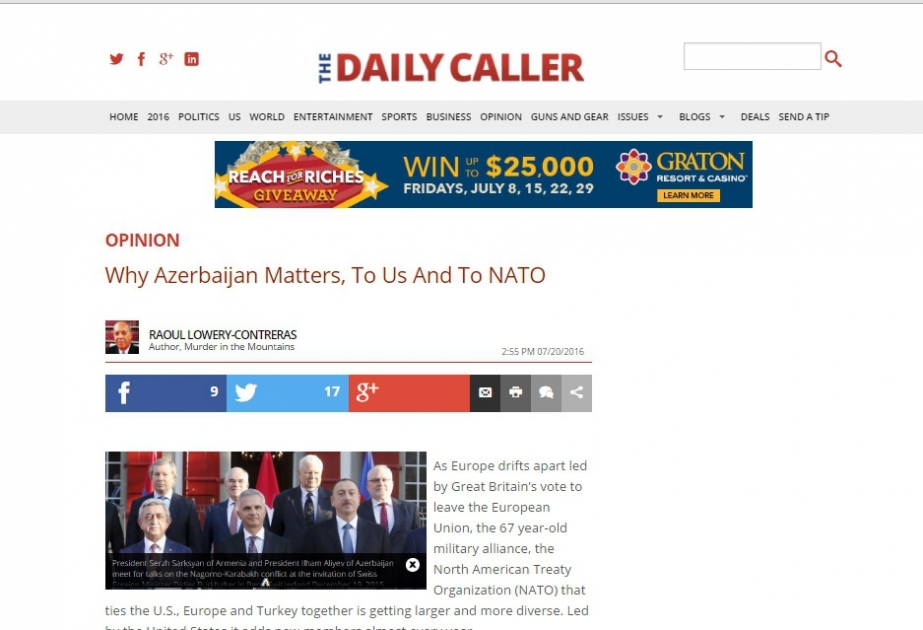The Daily Caller: Why Azerbaijan Matters, to Us and to NATO