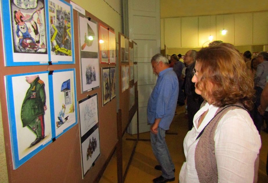 "Azerbaijani caricature" international exhibition held in Greece
