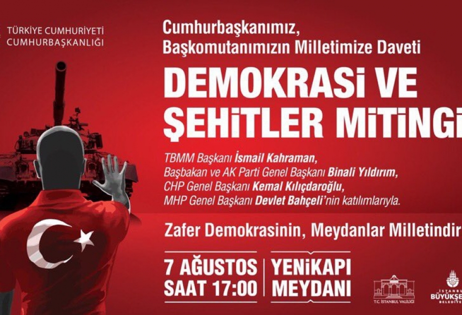 An der Kundgebung in Istanbul wird Teilnahme von etwa 4 Millionen Menschen erwartet