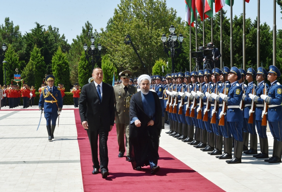 Official welcoming ceremony was held for Iranian President Hassan Rouhani VIDEO
