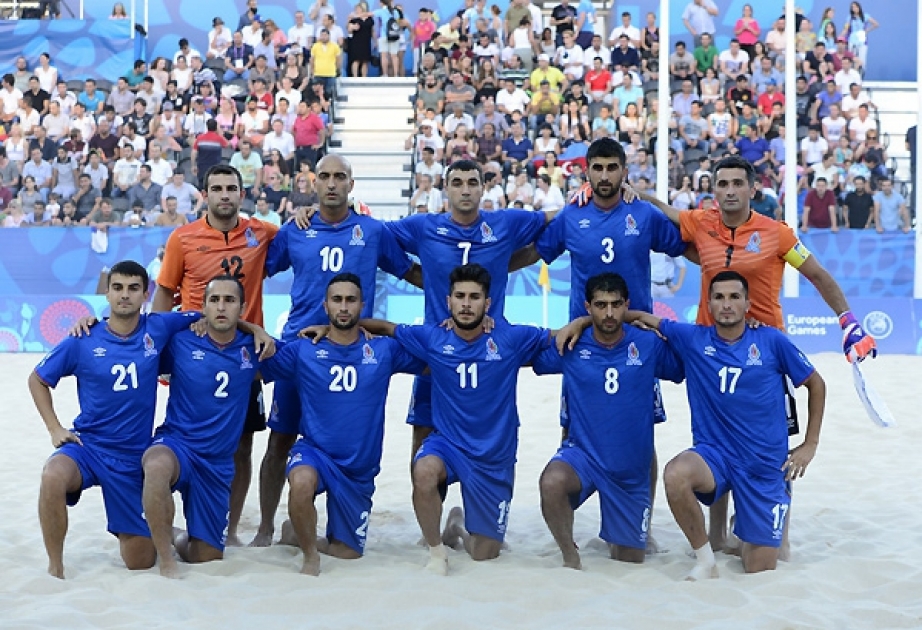 阿塞拜疆沙滩足球队与保加利亚、丹麦和匈牙利三国沙滩足球队进行交锋