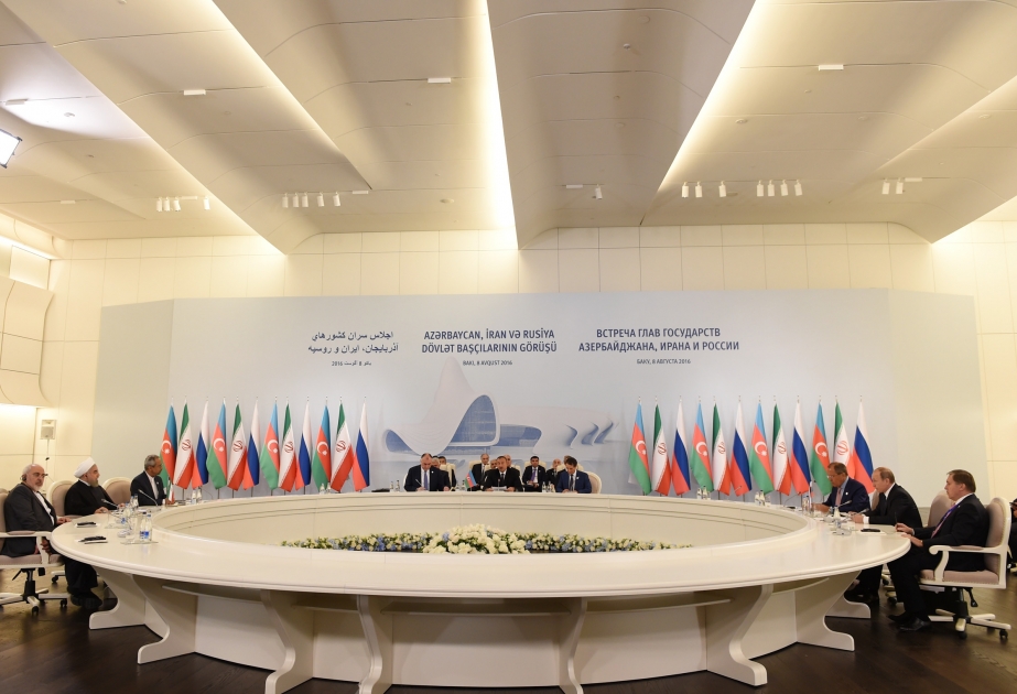 Trilateral Summit of Azerbaijani, Iranian and Russian presidents held in Baku VIDEO