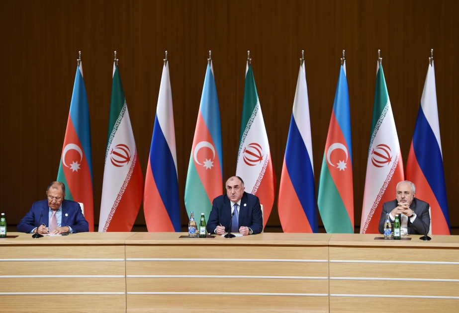 Azerbaijani, Russian and Iranian FMs give joint press conference VIDEO
