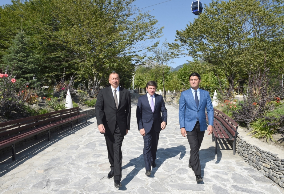Presıdent Ilham Aliyev attended opening of “Qabala” Park and Boulevard Complex after reconstruction VIDEO