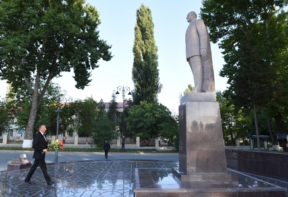 Azərbaycan Prezidenti İlham Əliyev İsmayıllı rayonuna səfərə gəlib VİDEO