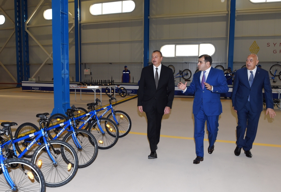 President Ilham Aliyev attended opening of bicycle plant in Ismayilli VIDEO
