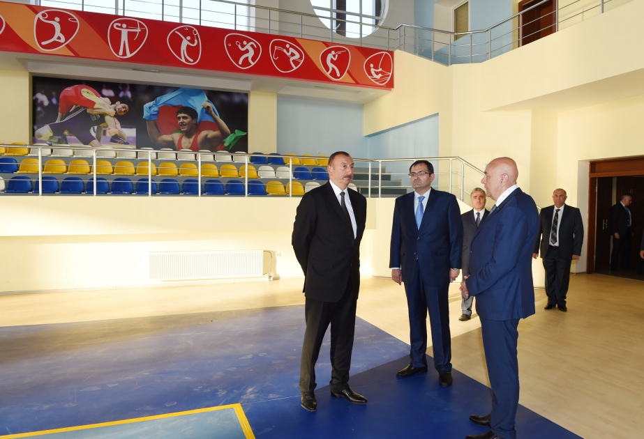 Präsident Ilham Aliyev inspiziert Olympia-Sportkomplex in Ismailli nach Rekonstruktion VIDEO