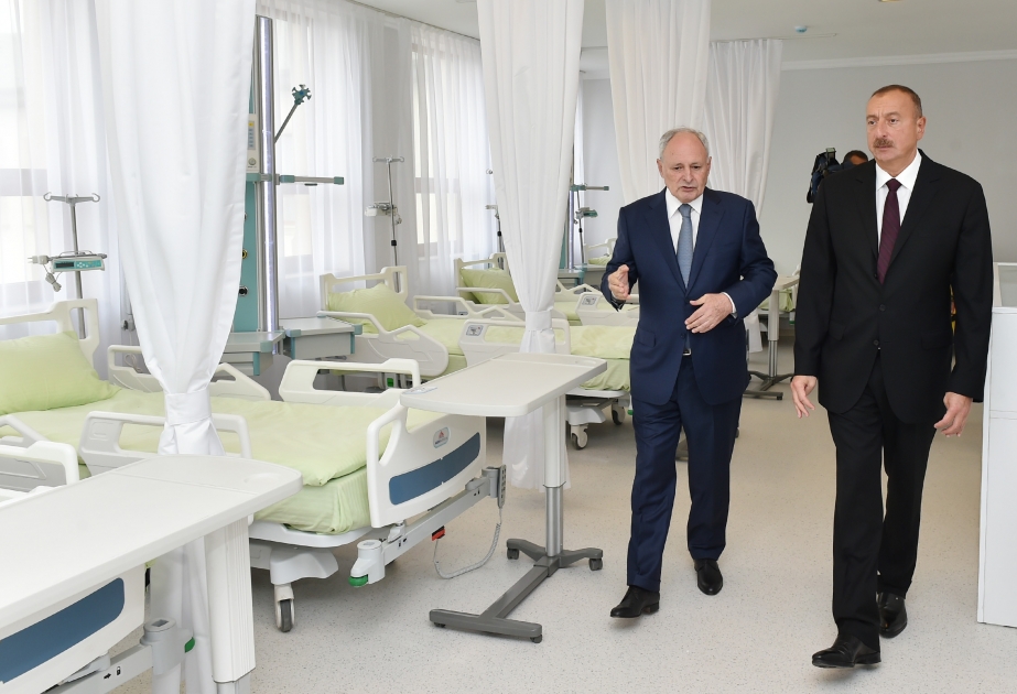 President Ilham Aliyev viewed Bilasuvar Central District Hospital after major overhaul VIDEO
