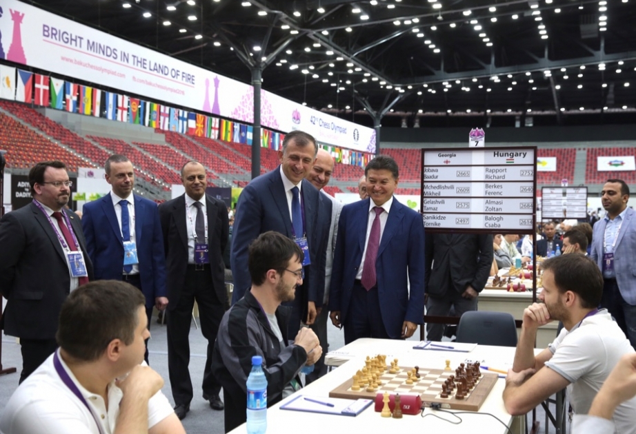 Bakı Şahmat Olimpiadasının doqquzuncu turuna start verilib VİDEO