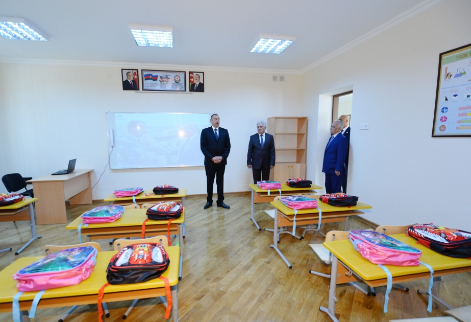 Le président azerbaïdjanais visite le nouveau bâtiment de l’école secondaire No12 à Bakou VIDEO